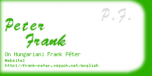 peter frank business card