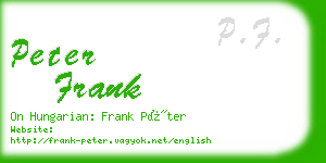 peter frank business card